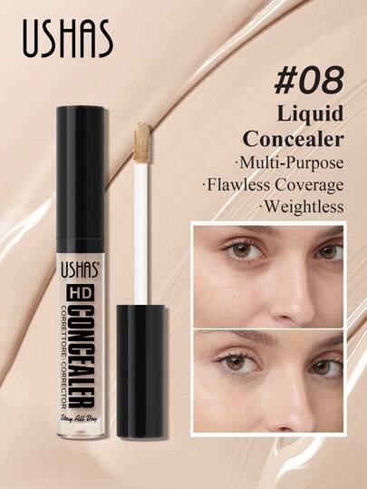  USHAS Concealer, 12 Colors Available, Moisturizing, Perfectly Covers Skin Imperfections, Face & Eye Concealer, Smooth & Lightweight, Natural Coverage, Suitable For All Skin Types