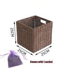 Brown Woven Bohemian Style Desktop Storage Basket Set, Suitable For Snacks, Cosmetics, Toys And Other Household Fabric Multi-Functional Storage Boxes, Applicable To Coffee Tables Or Key Baskets, Desktop Decorative Storage Baskets, Entryway Living Room Miscellaneous Storage Boxes, Snack Toy Organizer Boxes, Household Cabinet Storage Boxes