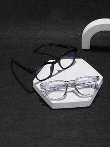 2 PCS Men's Casual Square Glasses Frame Polycarbonate Frame Lightweight For Computer Gaming Home Office With Glasses Box - Multicolor - View 7