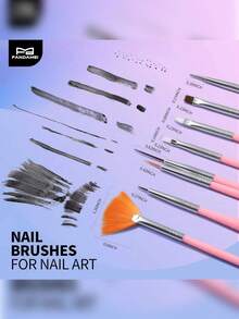 15支美甲笔，5支美甲点钻笔，美甲用品，美甲工具 - 彩色 - 查看 4