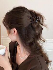 4/1PC Hollowed Out Pentagonal Star Small Hair Clip, Women's High Ponytail, Coiled Hair, Hair Claw At The Back Of The Head, Mini Half Scratch Hair Clip