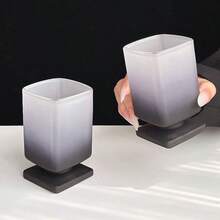 Premium Matte Black Square Cups, Small Stemware Glasses, Glass Cups, Wine Glasses, Cocktail Glasses, Champagne Flutes, Whiskey Glasses, Bourbon Specific Glasses - Black - View 9