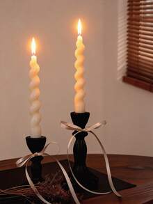 Bộ nến thơm thân dài quà tặng Ramadan, hộp quà màu trắng, nến xoắn ốc, nến Giáng sinh dáng thon, được làm từ nhiều loại sáp đậu nành và sáp ong (bao gồm cả nến thơm), nến sáp paraffin trang trí nhà cửa dịp Giáng sinh, trang trí nhà cửa ngày Valentine, quà tặng giá đỡ nến, phù hợp cho phụ nữ, quà tặng mùa đông, trang trí Giáng sinh, quà Giáng sinh - trắng - Xem 3