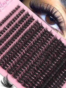280 Pieces, 60D, 8-16mm Mixed Size, D-Shaped Curl Design, 3D Russian Curled False Eyelashes, Natural, Soft And Fluffy Cluster False Eyelashes, Suitable For Dates, Everyday Wear, Parties, Stage Performances, Travel And Other Occasions. - D - View 6