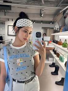 1/3件套复古波点黑白红发带，适合日常、假日、派对、拍照、冬季保暖围巾头带、女士头巾 - 彩色 - 查看 8