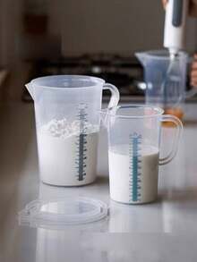 1个微波炉适用塑料量杯，带刻度，大容量烘焙用具 - 白色 - 查看 6