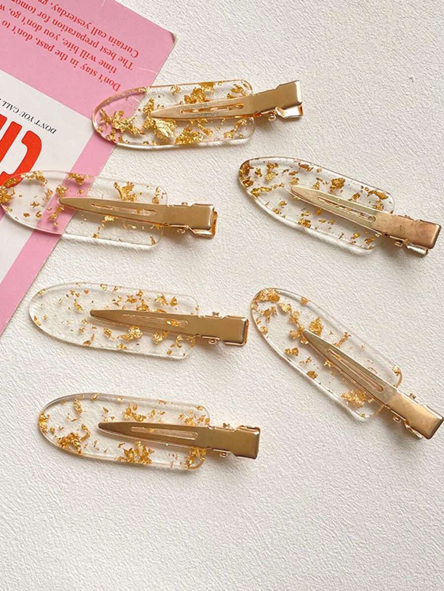 8pcs/2pcs Gold Seamless Hair Clips, Shiny Bridal Headpiece, Bridesmaid Hair Accessories, Wedding Decorations, Elegant Hair Clips, Bridesmaid Gifts, Gold Glitter Hair Clips, Shiny Bridesmaid Hair Clips, High-End Hair Accessories