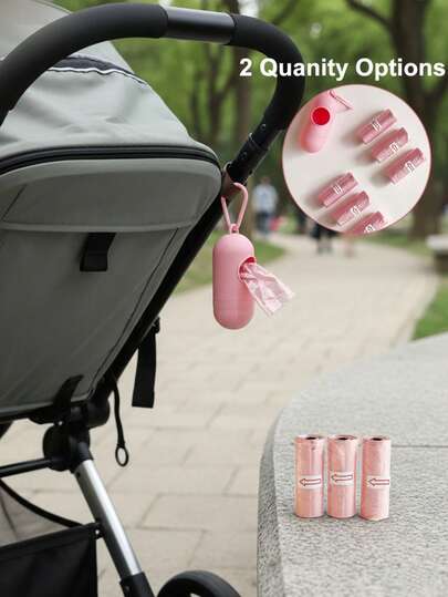 1 Box + 90pcs/150pcs Baby Stroller Trash Bags Dispenser & Portable Plastic Bags