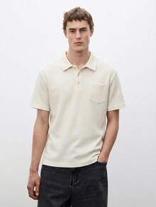 1pc Teen Boys Loose Fit Polo Shirt, Outdoor Sports, Casual, Turndown Collar Design, Short Sleeve, School, Spring/Summer/Autumn - Apricot - View 9