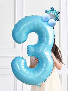28件組聖誕雪花數字氣球裝飾，包含40英吋巨型數字氣球(0-9)與迷你雪花氣球，適合冰雪派對、生日、室內裝飾與慶祝、洗禮、迎新派對 - 彩色 - 查看 6