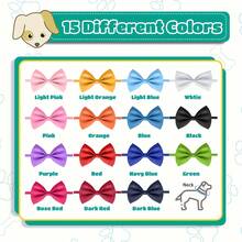 10 piezas de lazos de colores aleatorios lindos para mascotas, accesorios de flores de corbata de moño para perros y gatos - Multicolor - Ver 4