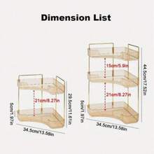 1个两层或三层转角化妆品收纳架，方形浴室台面收纳架，PET大容量化妆品储物盒，适用于化妆品、香水、护肤品、口红等。 - 彩色 - 查看 9