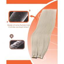 Tape In Hair Extensions Real Human Hair Invisible Remy Hair Extensions Tape Ins For Women White Blonde 20 Inch 25G,38531595 - Lavender Purple - View 6