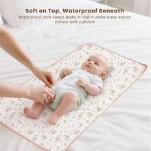 2pcs Waterproof Cotton Gauze Portable Diaper Changing Pad, 75x43cm Soft Absorbent Baby Diaper Changing Mat Liner - Multicolor - View 9