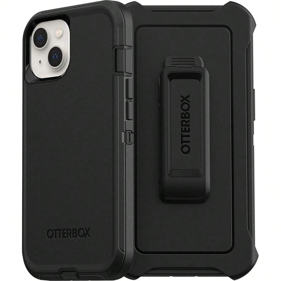 Defender Series Screenless Edition Case For For IPhone 13 (Only) - Holster Clip Included - Non-Retail Packaging - Black,Black - Black - View 1