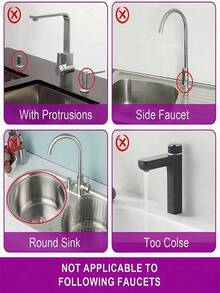 1pc Silicone Faucet Sink Splash Guard Drain Mat, Water Absorbent Protector Pad Surface Rack With Anti-Slip, 5° Tilted Sloped Angle Spout Design For Easy Drainage, Collapsible Flexible Shield That Is Easy To Clean, Perfect For Use In Kitchen, Bathroom, And RV Sinks, Gifts For Women, Kitchen Accessories ,Kitchen Accessories ,Home & Living. - Black - View 6