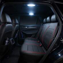 9pcs/4pcs Universal Reflective Rolled Edge Leather Car Seat Covers, Compatible With Airbags, With Built-In Zipper Design And Reserved Opening Holes, Suitable For SUVs,And Trucks - Style a - View 4