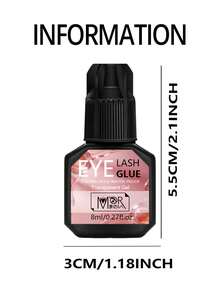 8ml Waterproof Transparent Super Clustered Eyelash Glue, Personal Eyelash Gel, Long-Lasting Odorless, Waterproof Eyelash Extension Gel - Lasts Up To 60 Days, Odorless, Non-Irritating, Hypoallergenic Formula - Ideal For Home Use, Quick Drying Strong Eyelash Gel, Long-Lasting DIY Eyelash Gel - Black - View 10