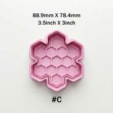 1/4 件套乡村蜜蜂和蜂巢饼干模具带印章（3.3-3.5 英寸）——适用于自制饼干、农舍风格甜点和手工项目的精细烘焙工具 - 粉色 - 查看 13