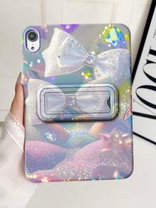 Custodia protettiva con farfalla in cristallo sfumato, compatibile con Apple iPad Mini 6/7, Tab A7/9, iPad 5/5 Pro, Redmi iPad SE11, custodia protettiva colorata e amichevole per la pelle con supporto - Multicolore - Visualizzare 5