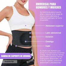 TendenciaFaja Para Hernia Ombligo Abdominal Con Banda Elástica AjustaCalidad premium - Negro - Ver 6