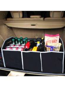 Car Trunk Folding Storage Organizer With 3 Compartments, Large Capacity Car Storage Boxes, Portable Waterproof Bags For Cargo Trunks, Universal SUV, Truck, Van - A - 查看 5