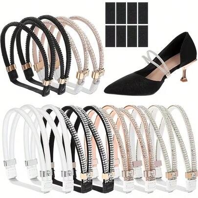 1 Pair High Heel Shoelaces, Shoe Laces For High Heels To Prevent Slipping, Adjustable Shoe Straps, No Installation Required (Comes With Anti-Slip Pads),Shoe,Spring Summer Picks,Brides Maid Gifts,Room,Bedroom Deccor,Bedroom Deccor,Beach,Travel,For Men,For Women,Vacation