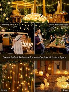 Solar Garden Lights Outdoor Solar String Lights Waterproof 5m-20 Leds/7m-50 Leds/12m-100 Leds Solar Bubble Ball Light String 8 Modes Crystal Ball Lights Solar Fairy Lights For Garden,Lawn,Camping,Wedding,Party Decor(Warm White,Multicolor,White) - Crystal Ball String Lights - View 20