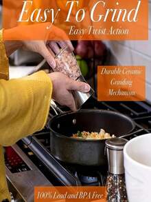 Pepper Grinder, Home Salt Grinder, Glass Spice Grinder, Manual Pepper Mill, Spice Crusher, Reusable Spice Bottle, Suitable For BBQ, Picnic, Camping, Kitchen Tool, Halloween Gift, Christmas Gift - Multicolor - View 4