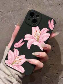 1pc Ins Floral Lily & Pattern Transparent Soft Phone, Anti-Slip, Suitable IPhone17/IPhone17/IPhone17 Pro/IPhone17 Pro/16 Pro/15 Pro/14 Pro/13 Pro/12 Pro - Đặc điểm kỹ thuật - Xem 3