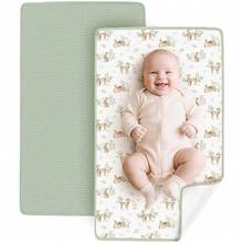 2pcs Waterproof Cotton Gauze Portable Diaper Changing Pad, 75x43cm Soft Absorbent Baby Diaper Changing Mat Liner - Multicolor - View 1