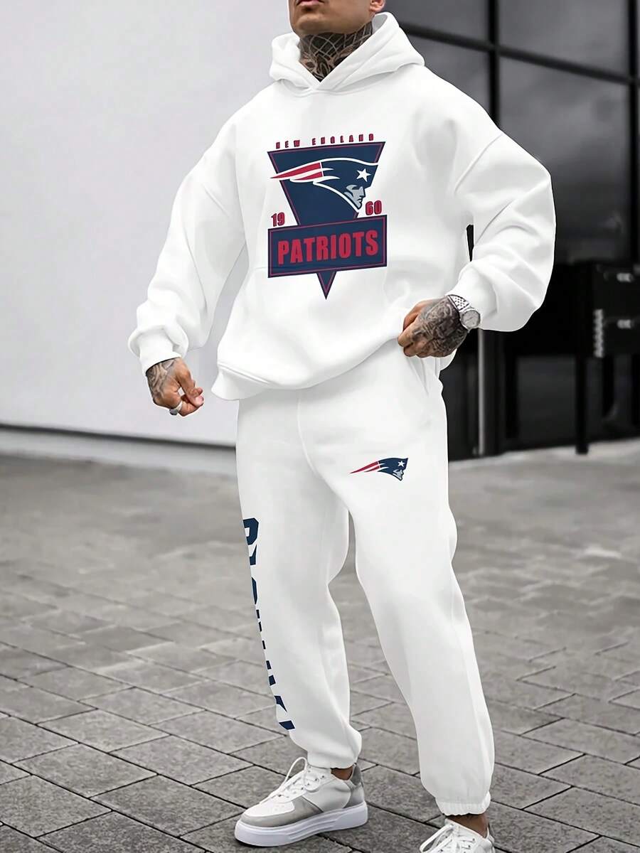 New E-Ngland Patriots  Casual Hoodie Jogging Sweatpants Tracksuit Se, Football Team Men's Tracksuit Set, Men's Game Day Hoodie Set - Nhiều màu - Xem 1
