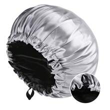 CONFLASS 2pcs/1pc Women's Solid Color Double-Layer Satin Adjustable Loose Bonnet, With Elastic Button, Elastic Colorful Adjustment Buckle Sleep Cap, Suitable For Daily Wear, Suitable For Matching Headscarf, Women's Headscarf - Hot Pink - View 9