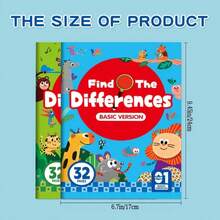 1 Livre - Cahier d'activités Différences cachées, comprend 32 jeux d'observation interactifs et exercices de mémoire | Entraînement de l'attention et de la concentration | Compétences de perception visuelle, jeux de concentration à pages numérotées | Cahier éducatif pour les 6 ans et plus | Activités d'apprentissage scientifiques pour améliorer la concentration et l'observation | Jeux passionnants de recherche d'objets cachés favorisant le développement cognitif - Multicolore - Voir 8