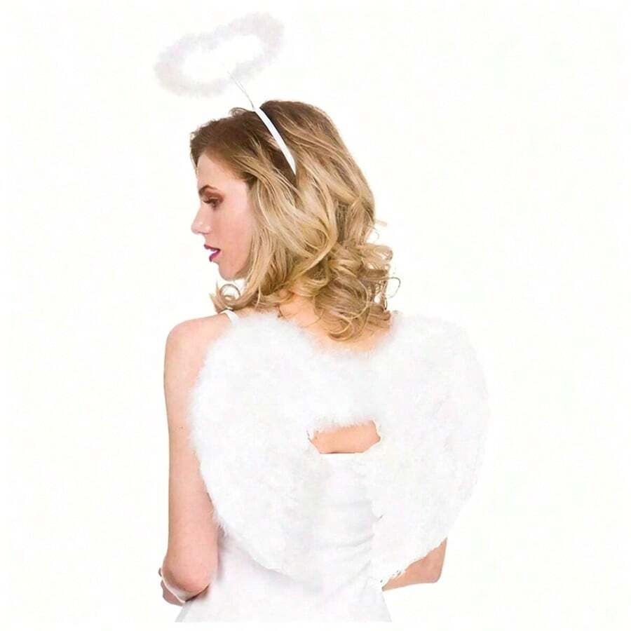 Accesorios de ropa con alas de ángel, alas de plumas - perfectas para Navidad, Halloween, fiestas, juegos de roles y otros accesorios de ropa (blanco, negro, rosa, rojo), disfraz del Día de San Valentín - Multicolor - Ver 1