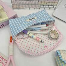 卡通拼布印花大容量便携化妆包，学生文具收纳袋 - 彩色 - 查看 7