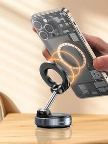 Strong Magnetic Car Phone Holder Foldable Design 360 ° Adjustable Vacuum Mount For Car/Desk/Bathroom/Universal Use Compatible With IPhone, Android Phone, Gift For Birthday, Family, Friends Gifts Birthday Driving Car Accessories Strong Load-Bearing