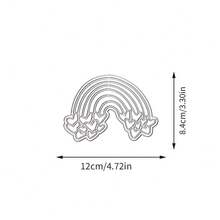 Creative Rainbow Metal Cutting Dies, DIY Scrapbooking Album And Embossing Stencil, Greeting Card Making Tool, Card Paper Cutting Crafts ,Gift Card Making Template Die Cuts. - Silver - View 7