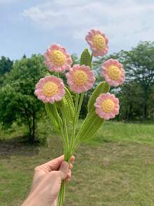 1/5/10/15/30 件装钩编雏菊，人造植物，房间装饰，秋季装饰，仿真花，植物，花园，桌面装饰 - 小雛菊 - 查看 5