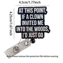 Retractable D Card Holder Reel With Cute Cartoon Design,Teacher Nurse Hospital Badge Holder Office Lanyard 1pc - Black - View 2