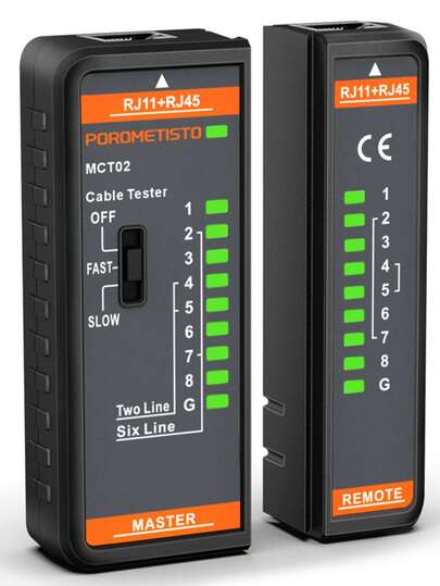 Probador de cables MCT02, Prueba RJ11 RJ45 POE, Probador de cables de red LAN, Probador de conectividad de línea telefónica, Herramienta de prueba de cables