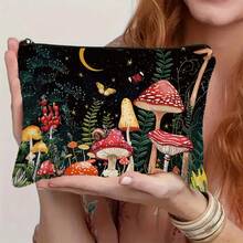 Mush Room Cosmetic Bag, Little Moon Makeup Bag For Woman Best Friend Sister, Organizer Bag, Toiletry Case For Birthday Christmas Gifts Toiletries Bag Travel Toiletry Bag Wash Bag Shower Bag Large Capacity For Women Packing Cubes Travel Essential Cruise Essentials Holiday Essential - Multicolor - View 9