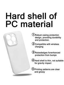 1pc Minimalist PC Material Colorful Plaid Slogan Pattern Perforated Glossy Hardshell Full Coverage Phone Case Compatible With IPhone 11/12/13/14/15/16 Pro Max - Multicolor - View 6