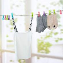 30pcs Colorful Clothespins With Portable Plastic Storage Basket - Variety Of Colors, Suitable For Clipping Socks, Towels, Underwear And Cards, Also For Clothing Storage. Basket Color Selectable, Clothespins Color Random