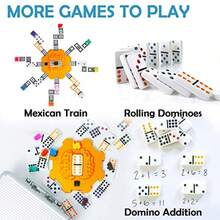 Yinlo - Juego de Domino Tren Mexicano Juego de Domino Doble 12: Puntos de Colores Hub con Efecto de Sonido de Tren Real Bloc de Puntuacion y 9 Trenes de Colores Juego de Domino de 91 FichasDiversión infantil, juegos felices, imprescindibles para los niños - Puntoconcubetanaranja - Ver 6