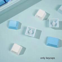 133 Keys Gradient Blue Side-Printed PBT Keycaps Compatible With 104/98/87/75/68/61 Keys DIY Keyboard Customized Keycaps, Perfect Gift For Friends, Customized Keycaps, Mechanical Keyboard Keycaps, PBT Material Keycaps, Personalized Themed Keycap Set, Cherry MX Switch Customized Keycaps, Gaming Keycaps - Only Keycaps - View 12