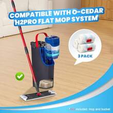 3 Pack Replacement Mop Pads For O-Cedar H2prO Flat Mop System Machine Washable Microfiber Pads Refills - 白色 - 查看 2