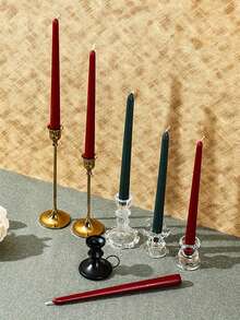 شمعتان بطول 10 بوصة بلون أحمر داكن بدون دخان، مدة الاحتراق 4 ساعات، شموع ديكور المنزل، ديكورات هدايا عيد الميلاد (تشمل شموع معطرة)، شموع ديكور المنزل في عيد الميلاد، ديكور المنزل في عيد الهالوين، هدية حامل الشمعة (مناسبة للنساء، هدية الشتاء) - عنابي اللون - مشاهدة 5