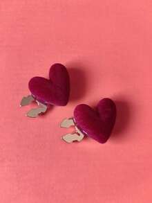 1pc/2pcs Elegant Suede Heart Geometric Pattern Button Set, Suitable For Tuxedo And Wedding Dress Decoration - Burgundy - View 4