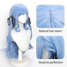 Wig Cosplay Yewell, 29 Inci, Poni Biru Langit, Seri Dream Daily, Hiasan Kepala Cosplay Jepang, Serbaguna untuk Roleplay Kartun & Anime, Cocok untuk Pesta Pribadi, Cosplay Sehari-hari, Halloween, Sakamoto Daily - Baby Blue - View 2